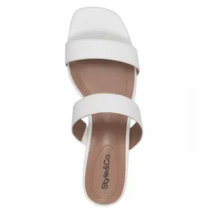 NIB New Style & Co Victoria Double Band Block White Dress Sandals in Size 10 thumbnail 3