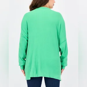Offline by Aerie NWOT Green Oversized Long Sleeve Waffle Knit Henley Tunic - L thumbnail 4