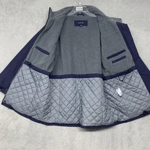 Lands End‎ Coat Womens Medium Blue Full Zip Outdoor Wind Check Nylon thumbnail 7