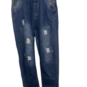 Relaxed Dark Blue Denim Overalls for Women thumbnail 4