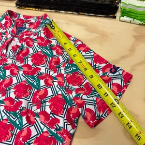 Bermuda Sands Women's Red‎ Floral Performance Golf Polo Shirt UPF 50 Wick Away M thumbnail 12