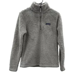 Patagonia Los Gatos‎ Fuzzy Jacket Women’s Size Small Gray 1/4 Zip Long Sleeve thumbnail 2