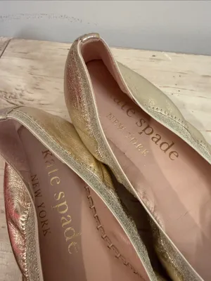 Kate Spade Clubhouse Leather Espadrille Flats in gold thumbnail 8