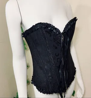 Corset Black Zipper Festival Cosplay New thumbnail 7
