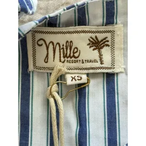 Mille‎ Resort And Travel NWT Anais Dress Size XS Blue White Stripe *Missing Sash thumbnail 4