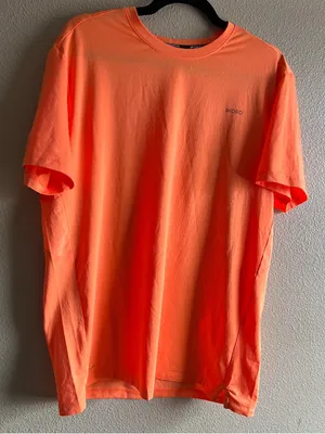 Skoro crew neck‎ short sleeve T-shirt quick-dry size large orange workout active thumbnail 1