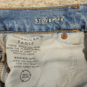American Eagle Strigid Stovepipe High Rise Straight Leg Jeans Light Wash Women 4 thumbnail 4