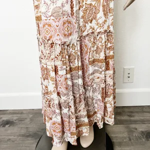 [Vici Collection] Call Away Floral Maxi Dress Smocked Bodice NWOT Tiered Size XL thumbnail 9