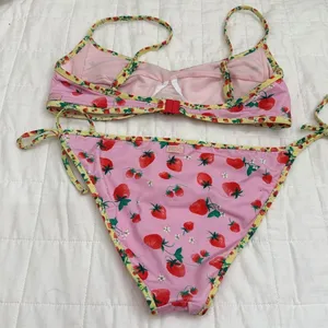 Bananamoon Strawberry Print Bikini Set sz M thumbnail 4