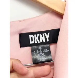 DKNY Pink Tulip Sleeve Faux Wrap Ruffle Hem Dress Size‎ 6 NEW thumbnail 9