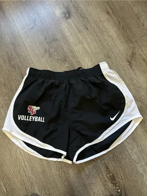 Nike Black Volleyball Running Shorts with White Trim thumbnail 2