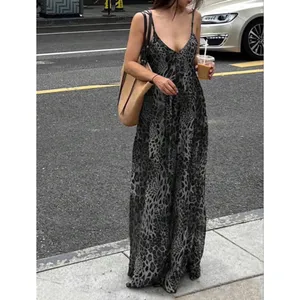 NEW Leopard Lightweight Spaghetti Strap Maxi Sun Dress M thumbnail 3