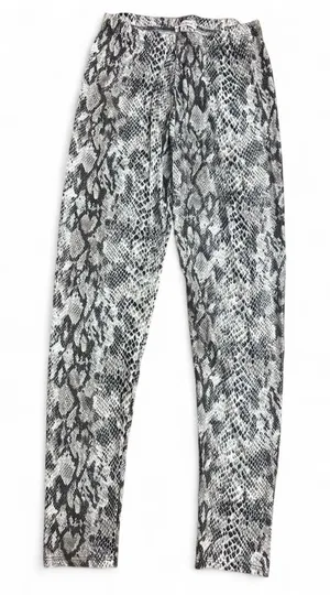 White Birch Snake Print Leggings - Gray/Black Animal Print Pants Size Medium thumbnail 1