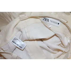 Zara embroidered wide leg trouser pants thumbnail 7