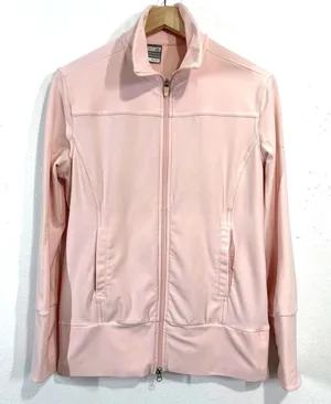 Nike Vintage Womens XS Dri-Fit Blush Pink Full- Zip Front Jacket Fleece‎ Runner thumbnail 1