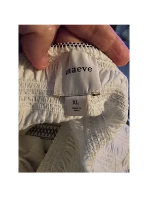 Anthropologie Maeve Tube Top Smocked White Size XLarge Ruffle feminine beach thumbnail 6