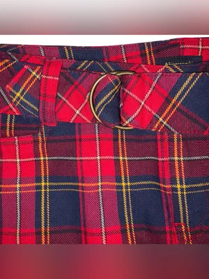 Vintage 90s Abercrombie & Fitch Plaid Wool Blend Belted Mini Skirt Size 8 thumbnail 7