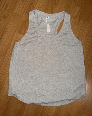 lululemon athletica Heather Light Gray Racerback Tank thumbnail 1