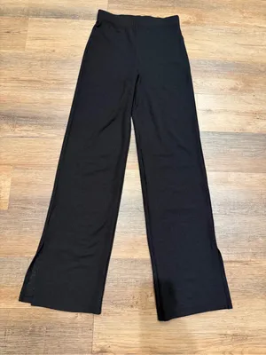 H&M Black Ribbed Wide-Leg Knit Pants thumbnail 2