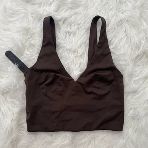 Nike Skims Matte V-Neck Longline Bra Dark Sepia Size XS thumbnail 2