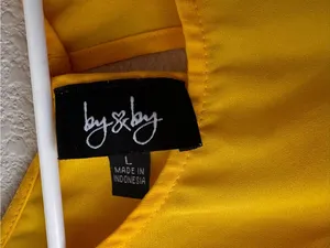 Lush Mustard Cold-Shoulder Ruffle Top thumbnail 3