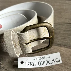 Absolutely Cream Belt with Gold Floral Design thumbnail 2
