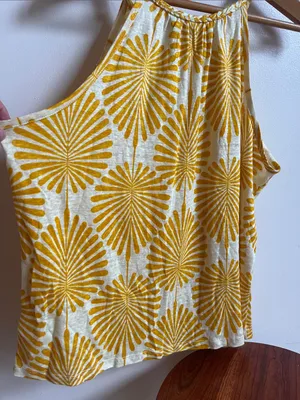 Joie Floral Print Braided-Strap linen Camisole tank vibrant whimsy cottagecore thumbnail 3