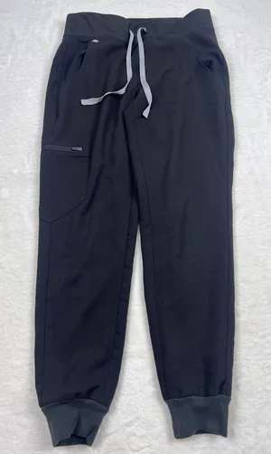 FIGS Zamora Jogger Scrub Pants Black XS Petite Regular Rise thumbnail 1