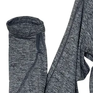 Nike Dri-FIT Pullover Women's Med Gray 1/4 Zip Running Top Thumbholes Athletic thumbnail 8