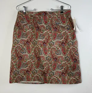 Liz Sport NWT vintage new old stock, two pocket, paisley, cotton mini skirt 14 thumbnail 1