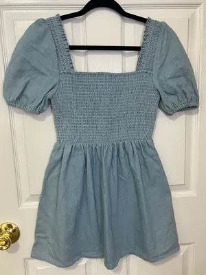 Denim Babydoll Dress thumbnail 1