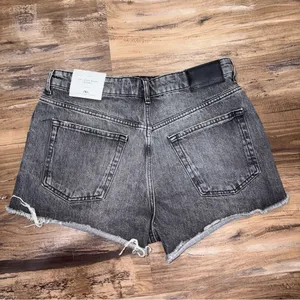 Zara The High Waist Short in Arctic Grey sz 10 NWT distressed thumbnail 2