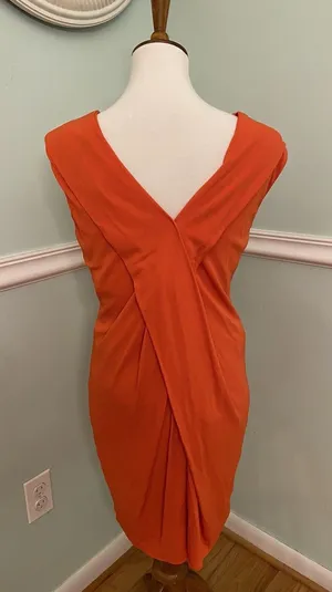Ecetera 4‎ Orange Dress Cap Sleeve Midi thumbnail 1
