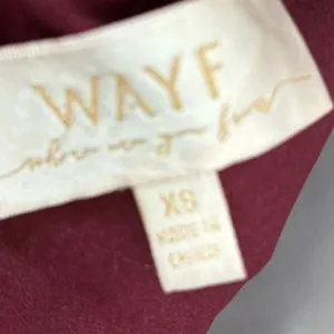 Wayf The Mia Lace Trim Front Slit Gown In Cabernet red burgundy black size XS thumbnail 4