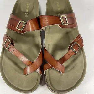 Madden Girl Women's Bryceee Footbed Sandals - Cognac Brown - Size 11M thumbnail 4