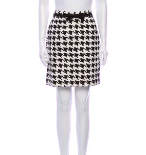 Kate Spade Black & White Houndstooth Skirt thumbnail 7