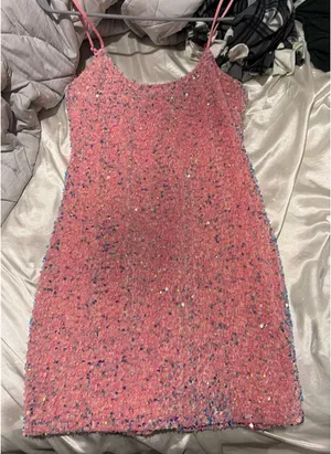 Pink Sequin Lucy in the Sky Dress thumbnail 1