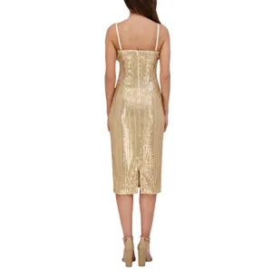 Siena Womens Sequined Midi Dress SATP1740 Gold Yellow 6 thumbnail 9