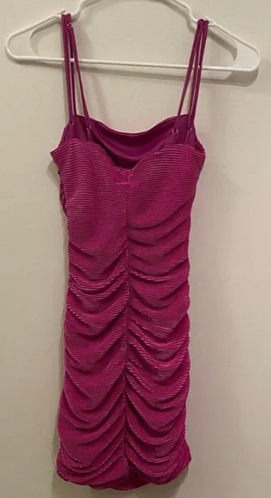 Hot Pink Mini Bodycon Dress thumbnail 2