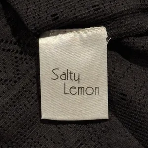 Salty Lemon NWT Wide Leg Pants Cotton Laser Cut Cargo Sheer Boho Lightweight Pull On Black M thumbnail 4