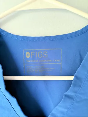 Figs V-Neck Scrub Top in Blue thumbnail 2