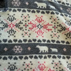 Vintage Victoria's Secret PJ’s Thermal Waffle Snowflake Bear Gray/pink - MD thumbnail 4