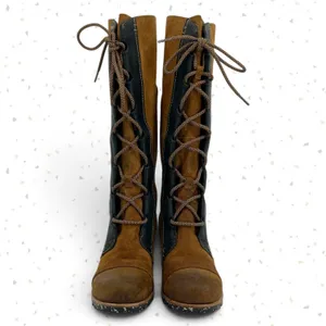 Sorel Cate the Great Boots Elk Black Tan Knee High Lace Up Fall Suede Size 6.5 thumbnail 6
