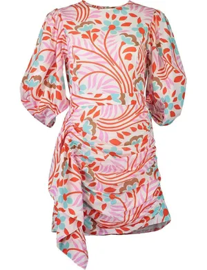RHODE Pia Mini Dress Womens Lago Vine Floral Pink Blue Size 2 thumbnail 1