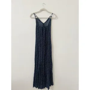 Abercrombie & Fitch Navy Floral Button Front Midi Slip Dress XS thumbnail 3