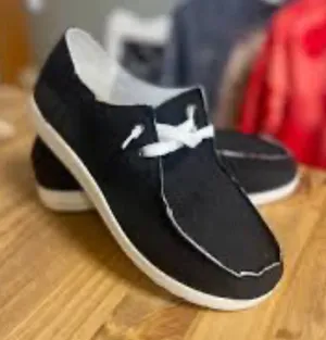 black canvas slip-on shoes women’s size 8 thumbnail 1