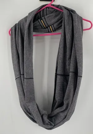 LULULEMON Vinyasa Scarf Wrap Zipper Gold Stripes Black Gray Stretch Multi Way thumbnail 1