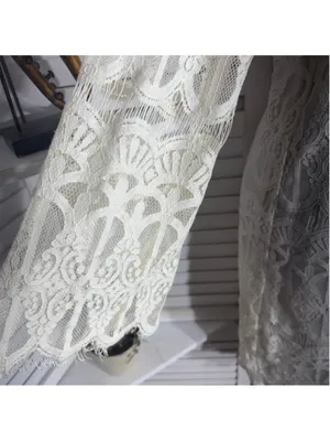Tacera boho dress cream lace victorian bell sleeves romantic coquette fairy S thumbnail 9
