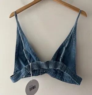 Princess Polly NEW! Denim Blue Paige Top thumbnail 1