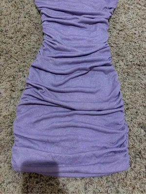 Lucy in the Sky Gina One Shoulder Ruched Bodycon Hoco Mini Dress Purple Shimmer thumbnail 10